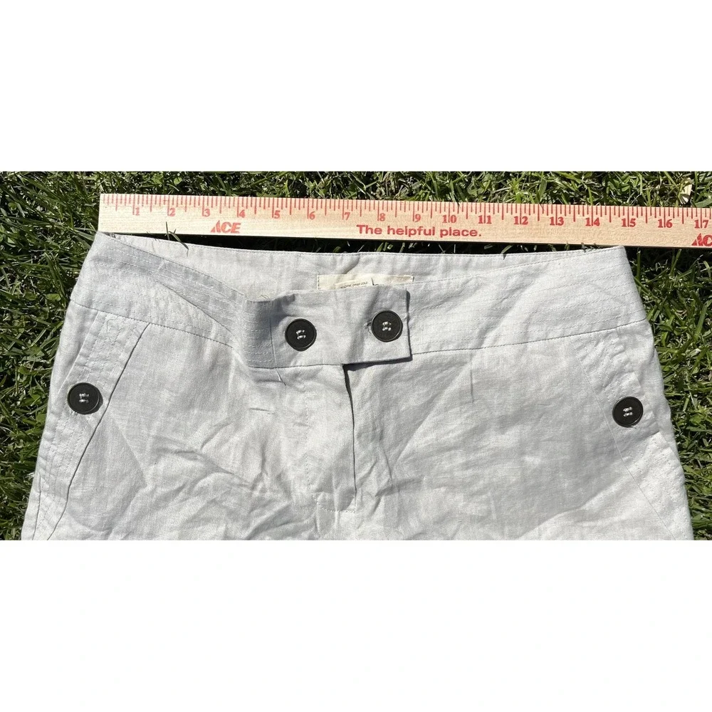 Workshop Andrea Jovine Pants Womens 8 Linen Cropped Wide Leg Chambray - Picture 6 of 9